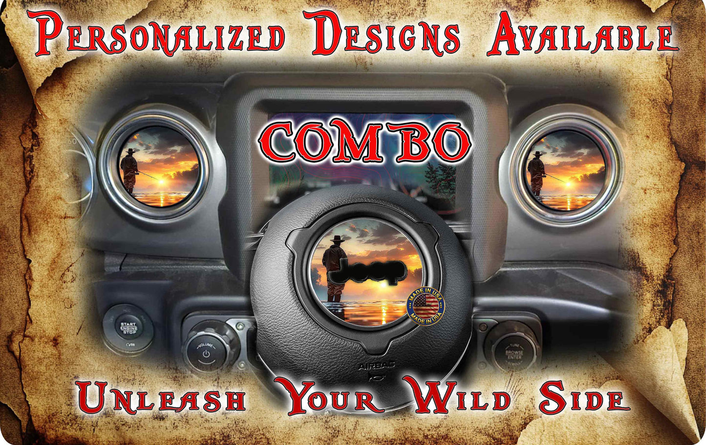 Steering wheel decal fishing 111