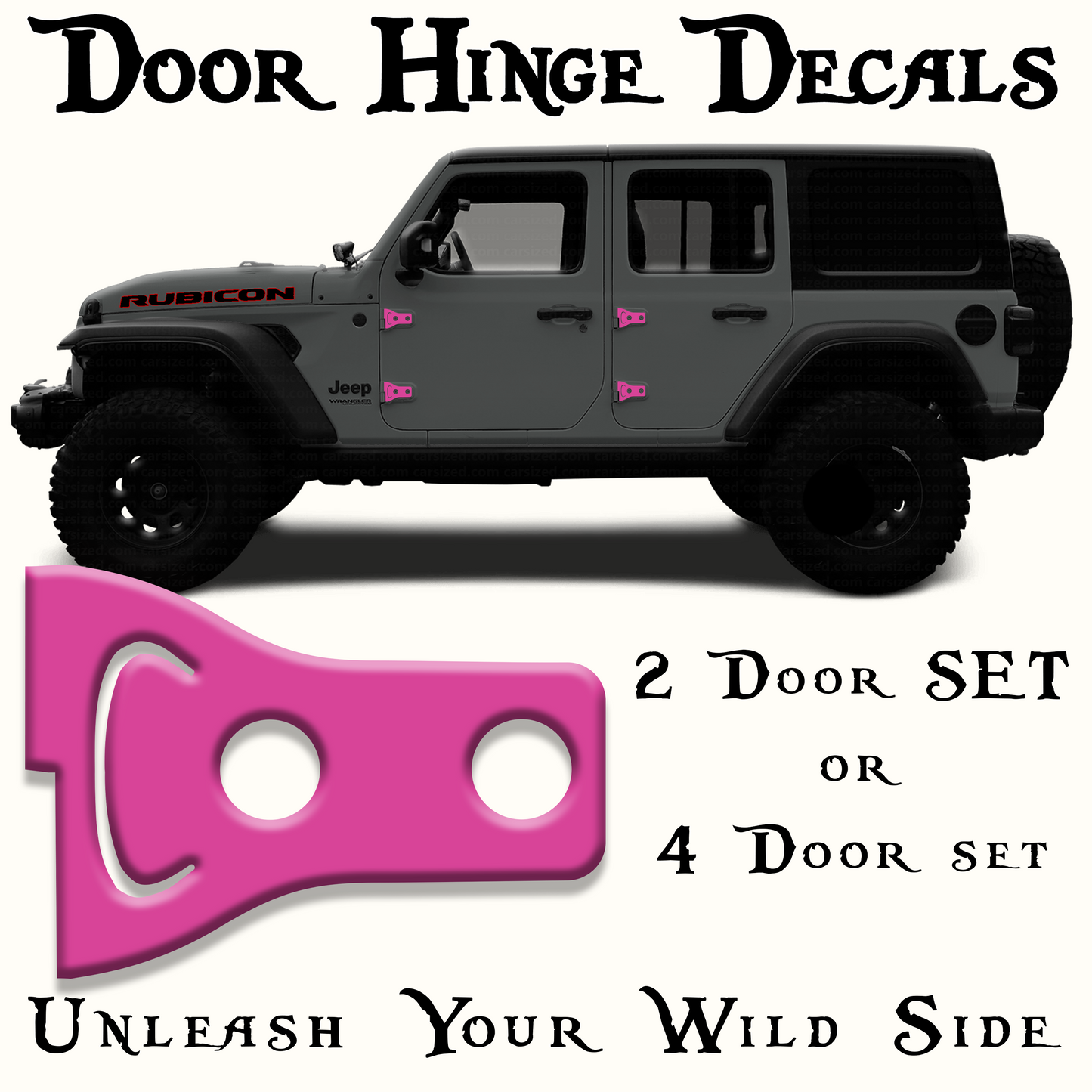 Pink print Door hinge decals 24