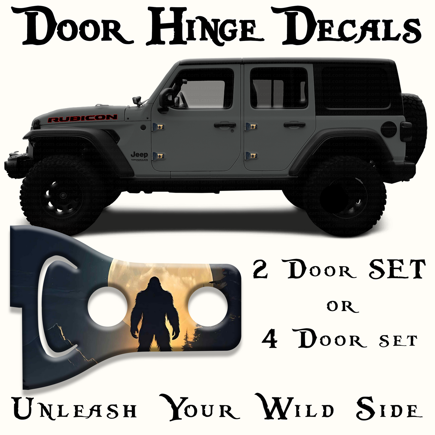 Bigfoot print Door hinge decals 35
