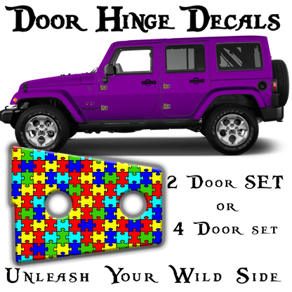 Autism puzzle Door hinge decals 38