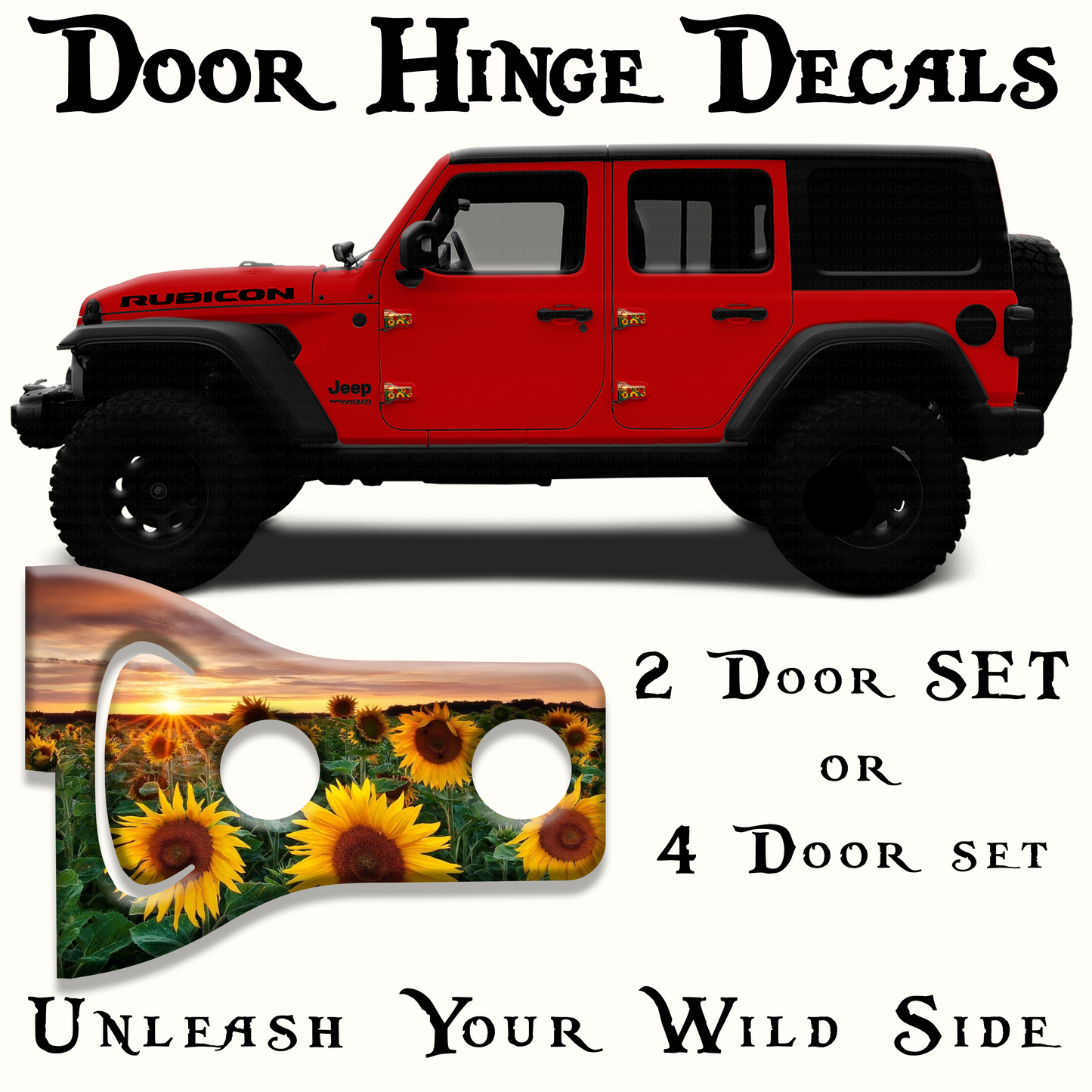 Sunflower field Door hinge decals 39