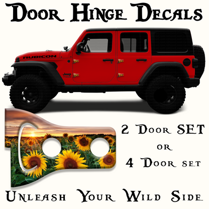 Sunflower field Door hinge decals 39
