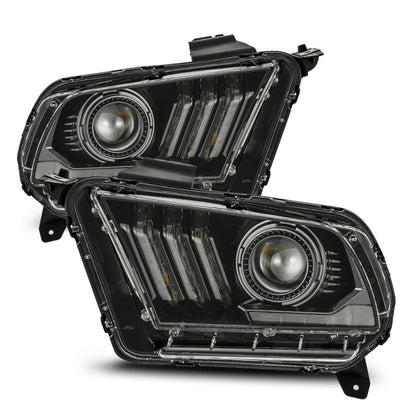 AlphaRex 10-12 Ford Mustang PRO-Series Projector Headlights Plank Style Jet Black w/Top/Bottom DRL 880110 *Discontinued