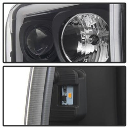 Spyder 99-04 Ford F250 Super Duty Projector Headlights - Light Bar - Black PRO-YD-FF25099V2-LB-BK 5084491