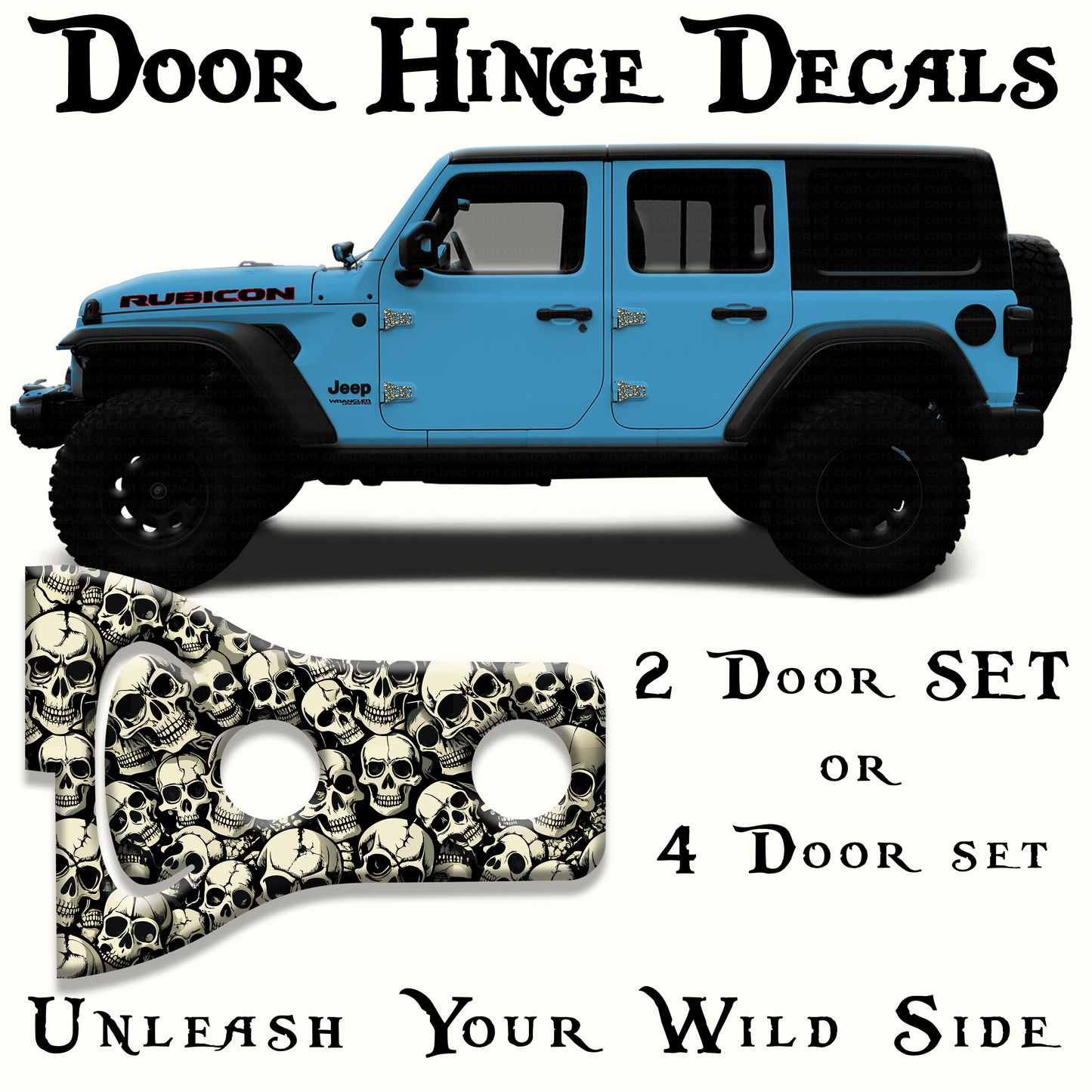 Skulls Door hinge decals 5