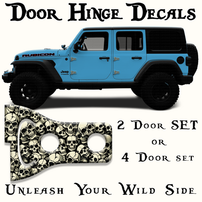 Skulls Door hinge decals 5