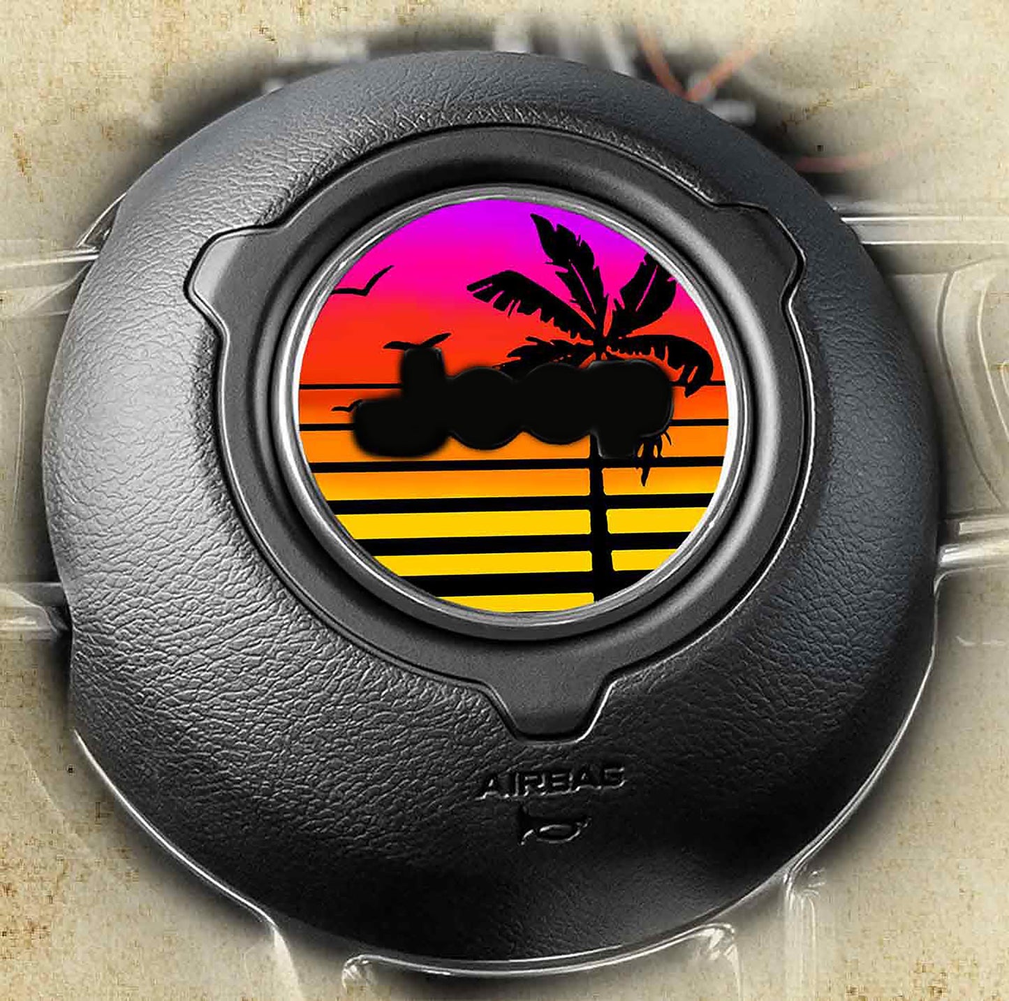 Steering wheel decal Retro Palm 187