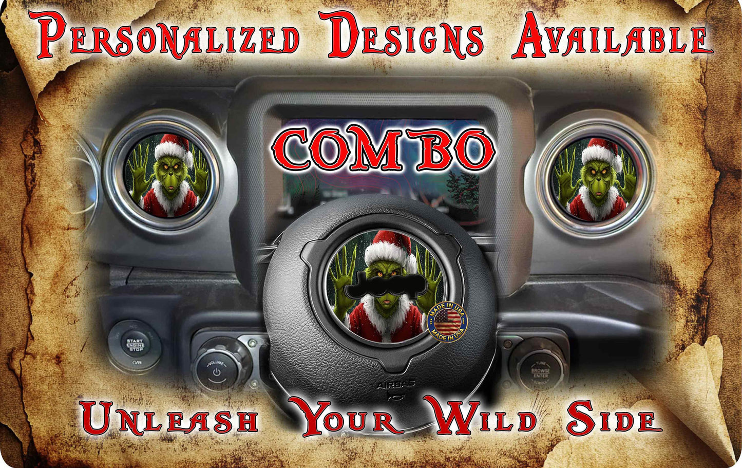 Steering wheel decal Grinch 115