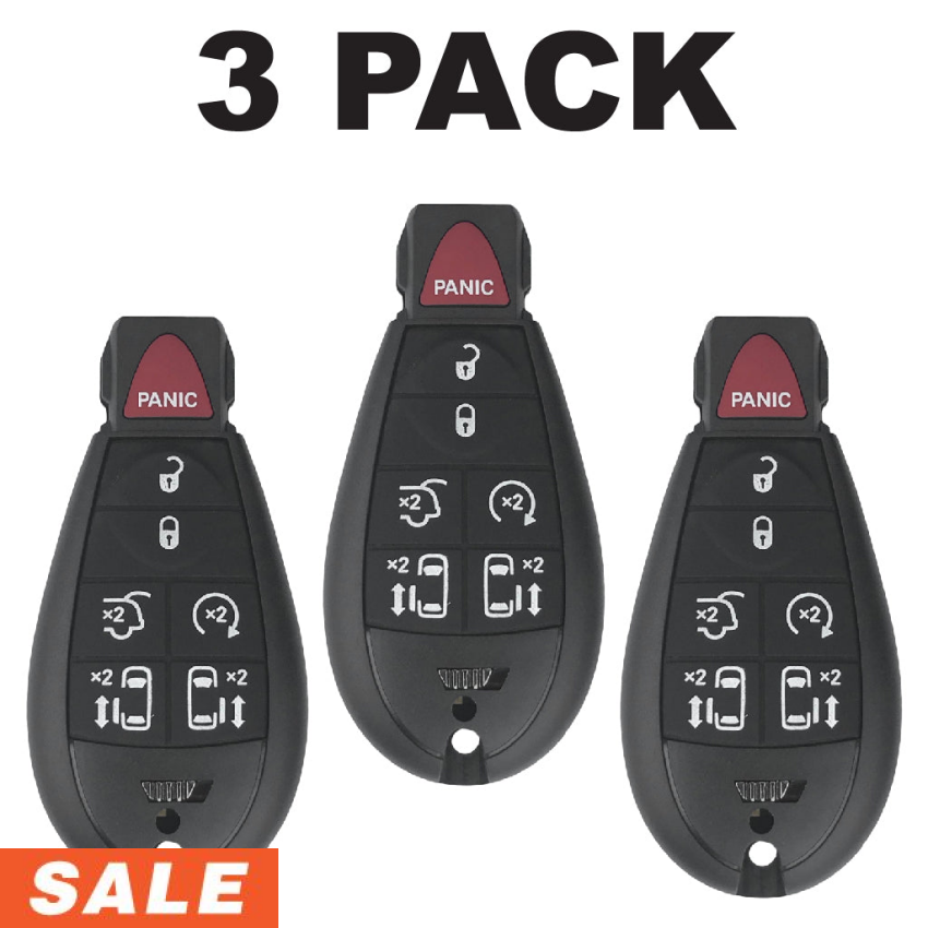 Chrysler Dodge 7 Button Fobik 2008-2020 For IYZ-C01C M3N5WY783X | Aftermarket (3 Pack)