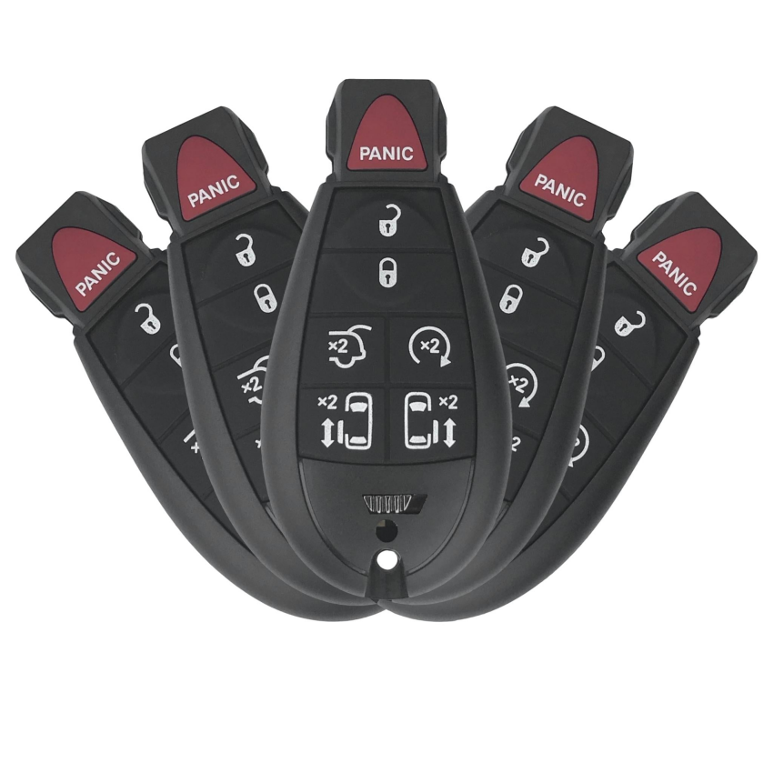 Combo Pack - 5x Chrysler Dodge Fobik IYZ-C01C M3N5WY783X + 5x Alternate Button Pads