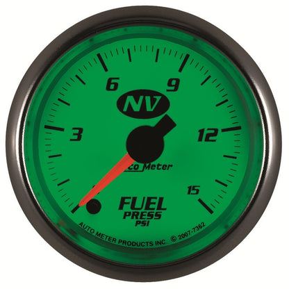 AutoMeter Gauge Fuel Pressure 2-1/16in. 15PSI Digital Stepper Motor NV 7362