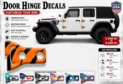 Tiger strips Door hinge decals 12
