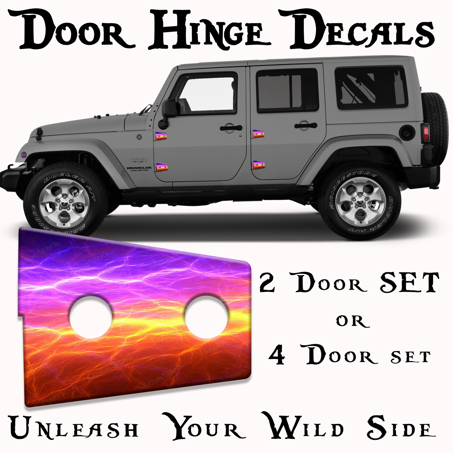 Purple lighting Door hinge decals 18