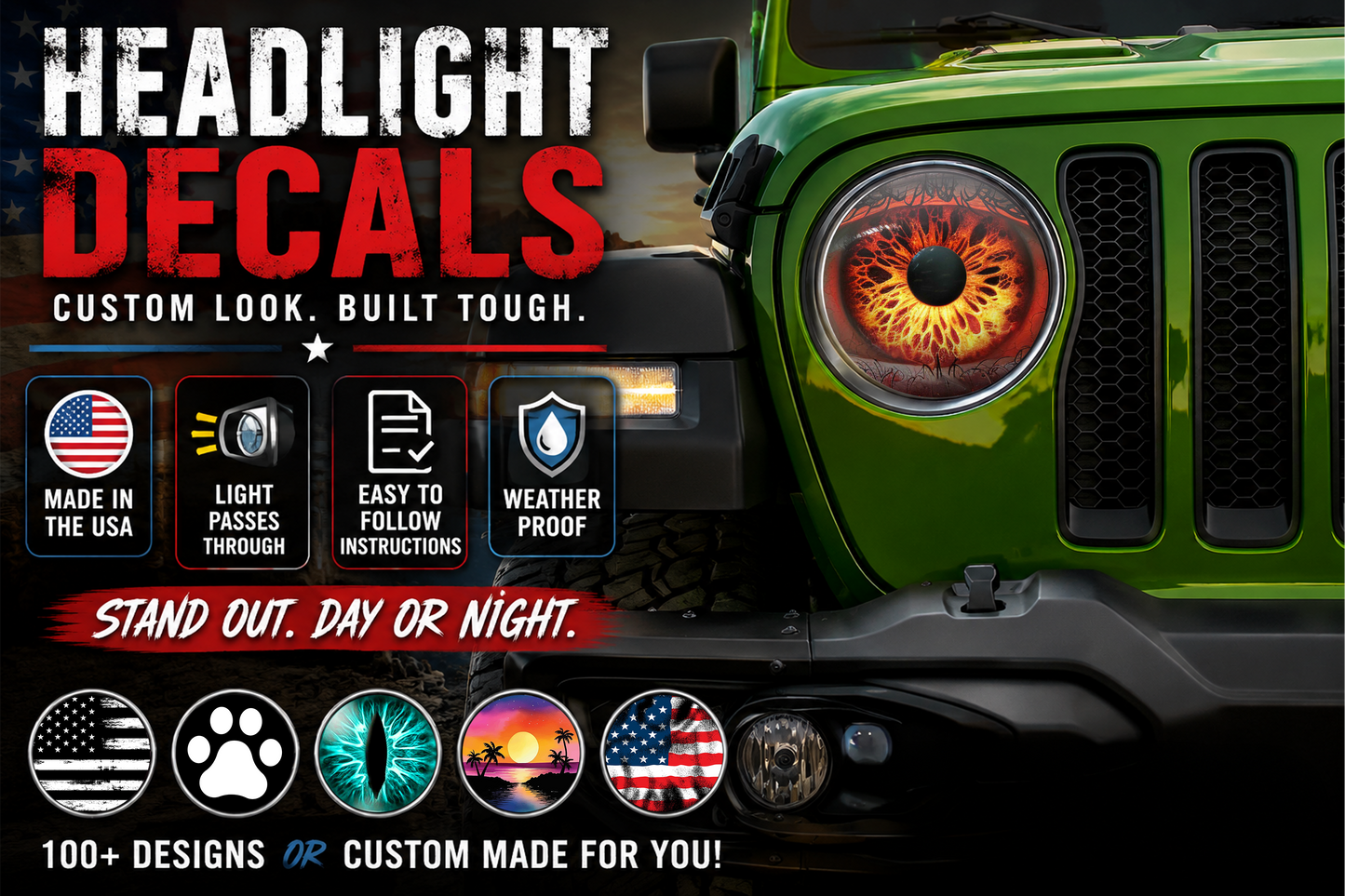 evil eye headlight decal 1