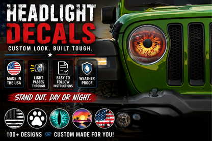 evil eye headlight decal 1