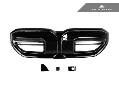 AutoTecknic Dual-Slat Gloss Black Front Grille - BMW G60 5-Series
