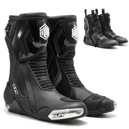 ILM Motorcycle Racing Boots Enhanced Ventilation Anti Slip Street Riding Sport Footwear CE Protective Gear Model BRC1