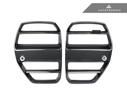AutoTecknic Dry Carbon Podium V1 Front Grille Set - BMW G80 M3 | G82/ G83 M4