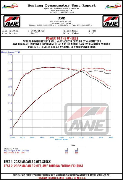 AWE Tuning 19-21 Porsche Macan 3.0T/2.9TT Touring Edition Catback Exhaust w/ Diamond Black Tips 3015-43951
