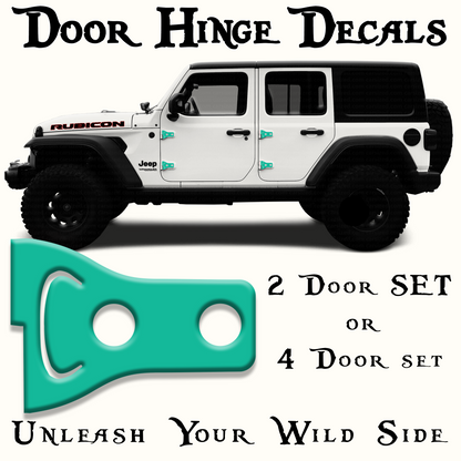 Teal print Door hinge decals 25