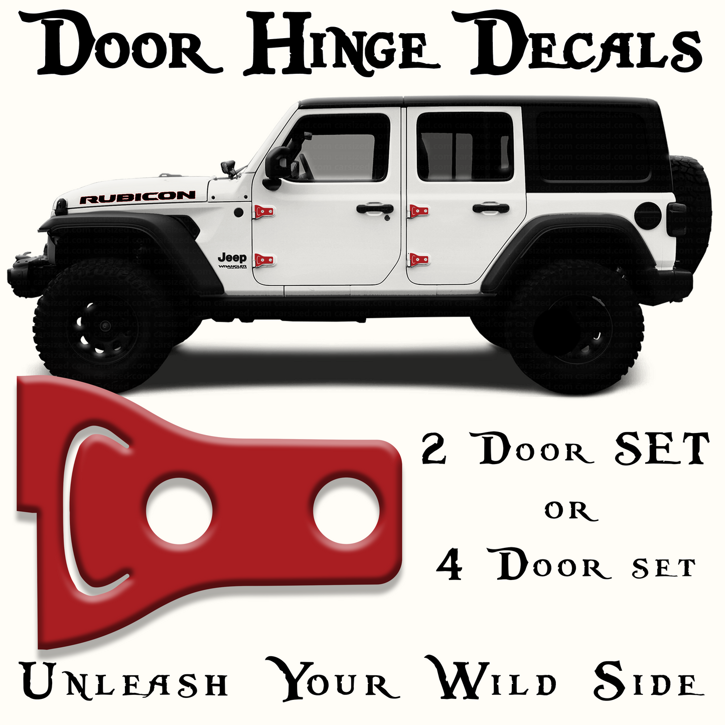 Red print Door hinge decals 26
