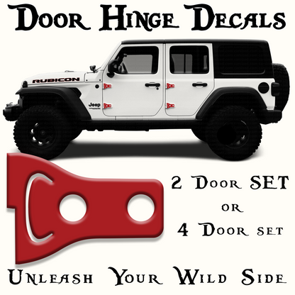 Red print Door hinge decals 26