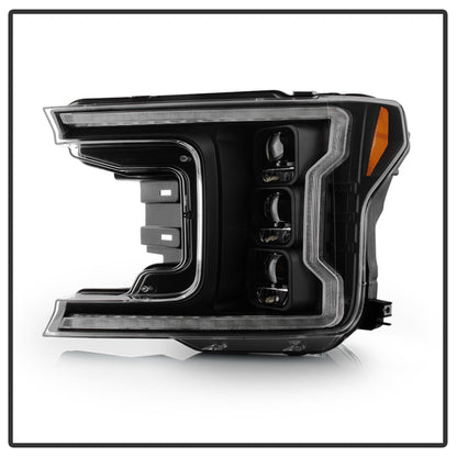 SPYDER 18-20 Ford F-150 Headlights - Halogen Model Only - DRL LED - Black PRO-YD-FF15018HALAP-SEQ-BK 5088475