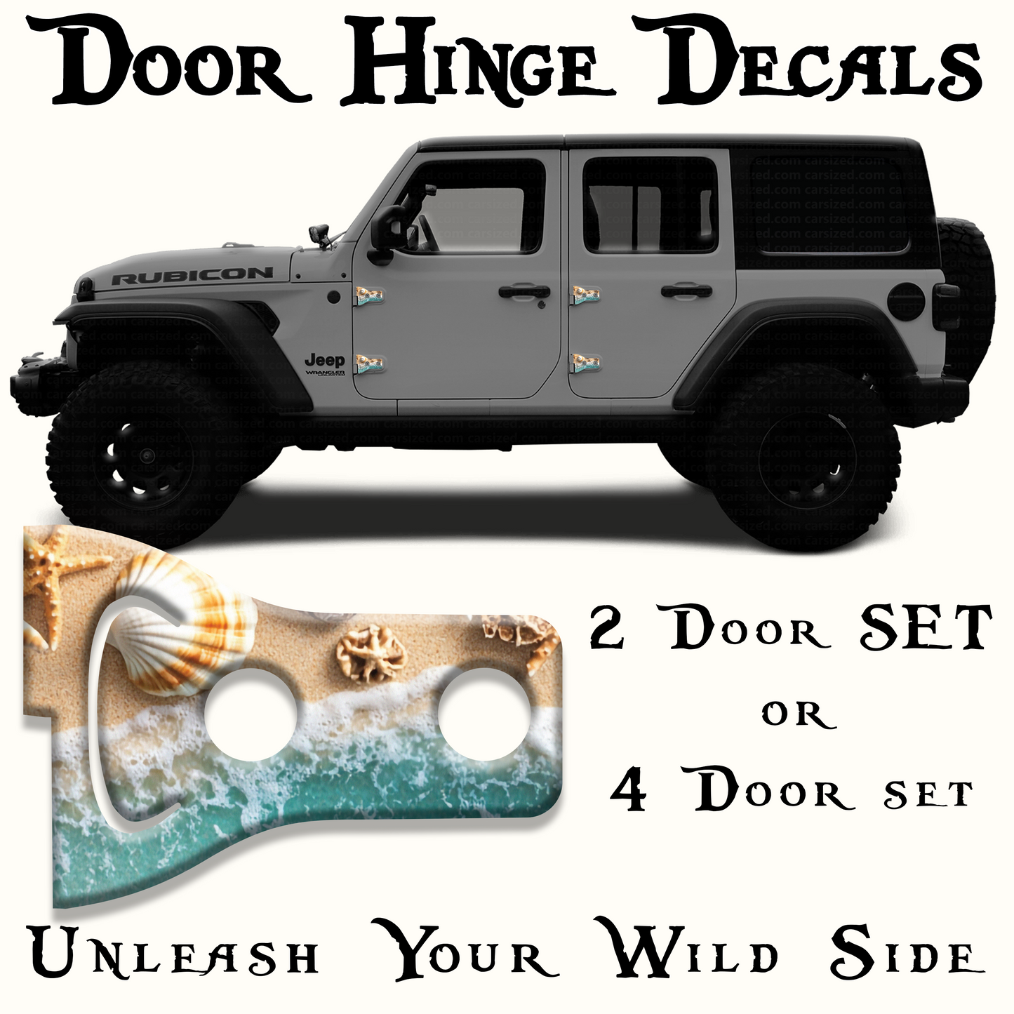 sea shells print Door hinge decals 31