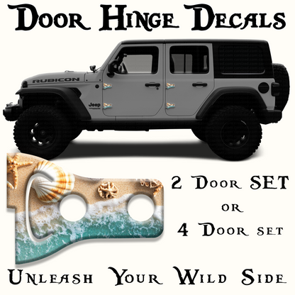 sea shells print Door hinge decals 31