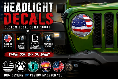 Merica round headlight decals 35