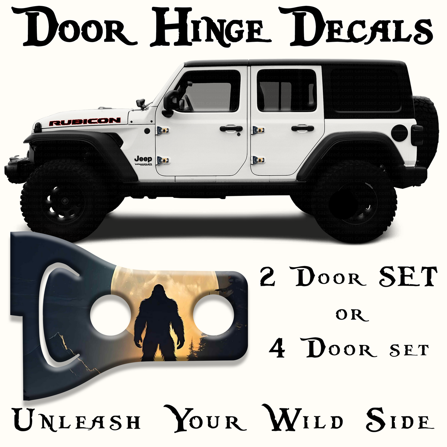 Bigfoot print Door hinge decals 35