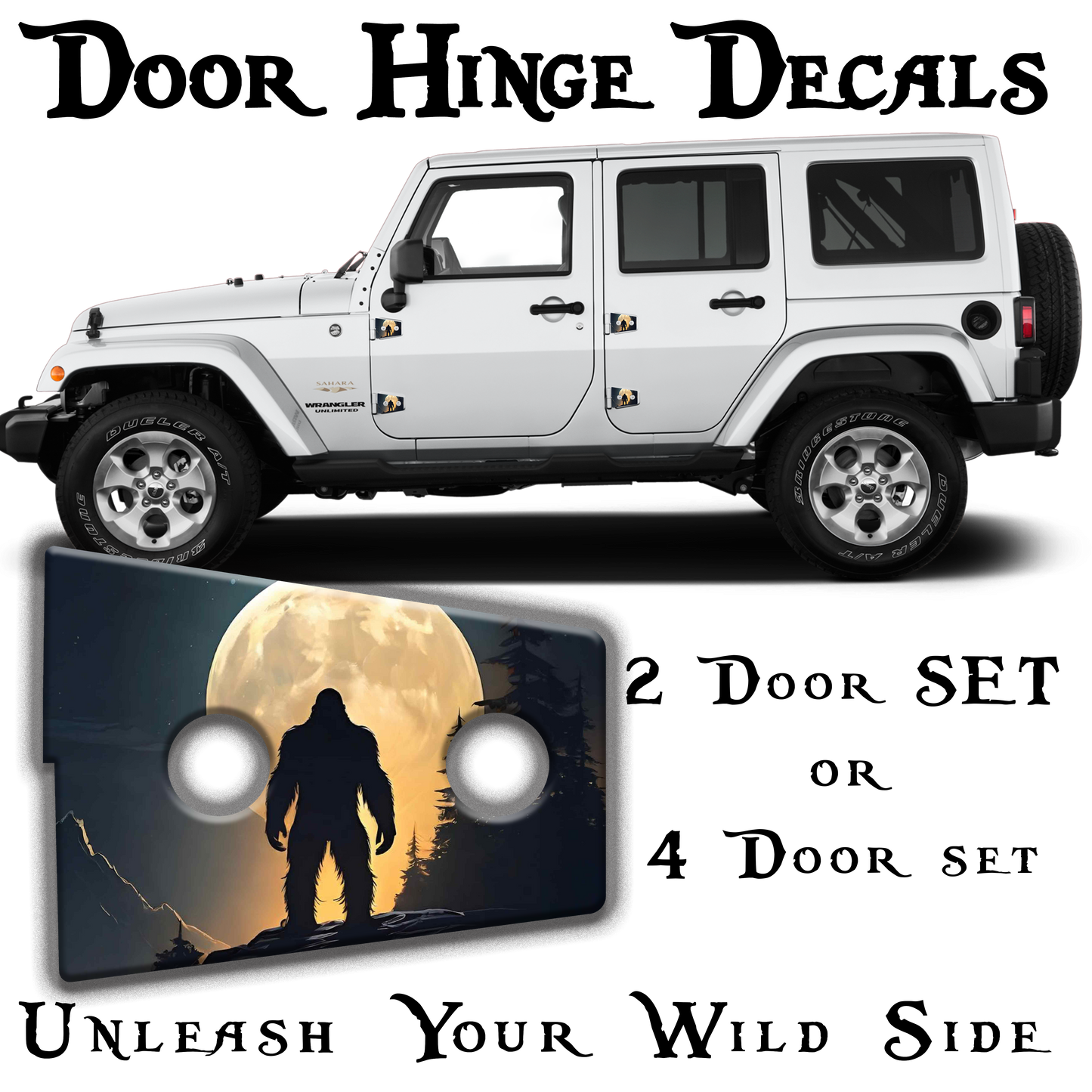 Bigfoot print Door hinge decals 35