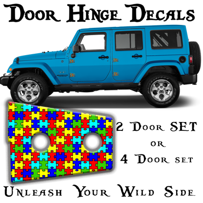 Autism puzzle Door hinge decals 38