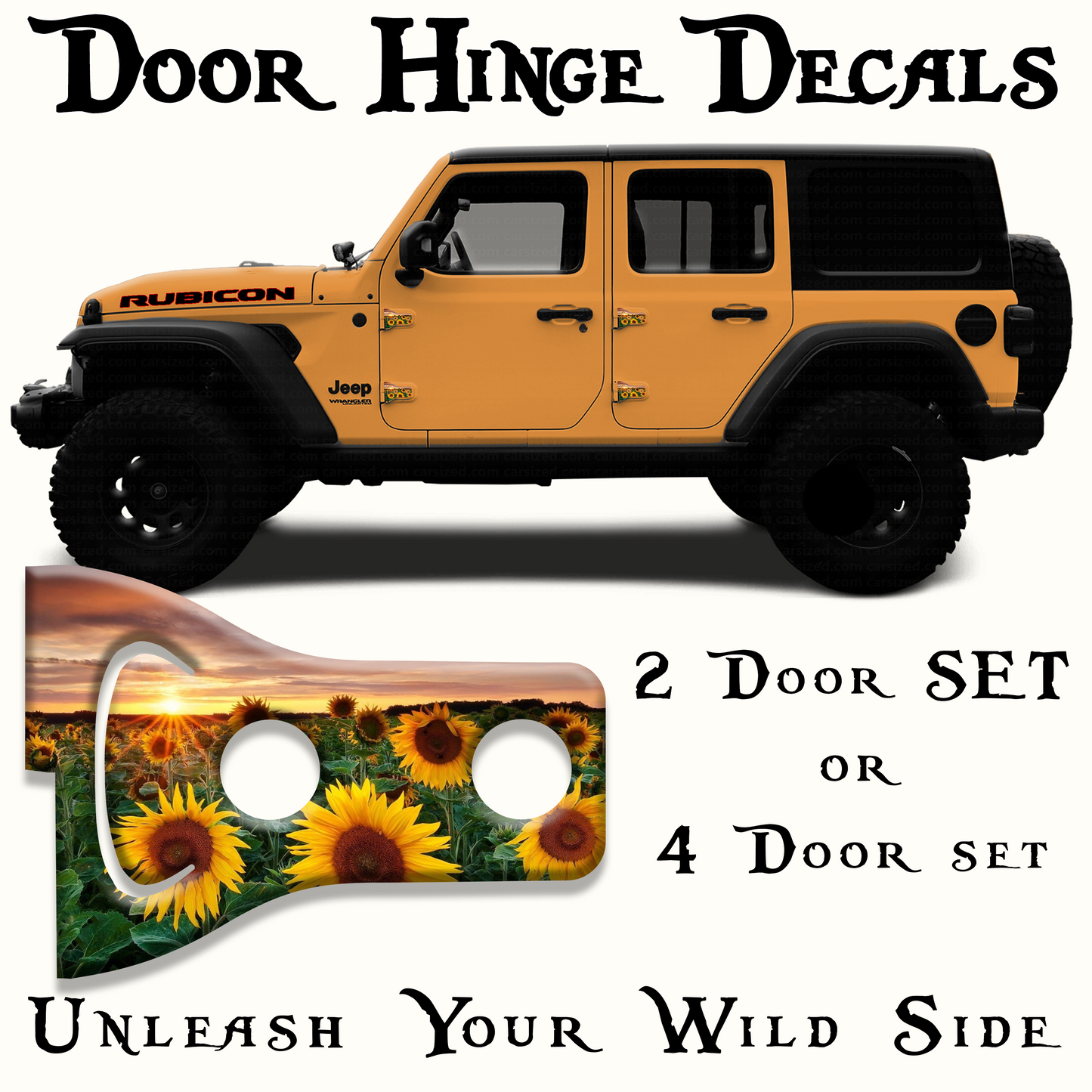 Sunflower field Door hinge decals 39