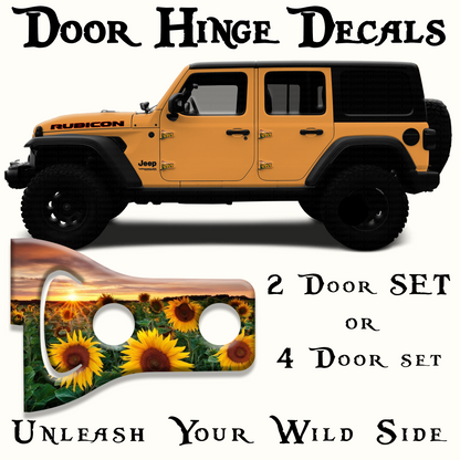 Sunflower field Door hinge decals 39