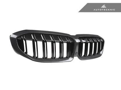 AutoTecknic Dry Carbon Fiber Dual-Slats Front Grilles - BMW G20 3-Series Pre-LCI