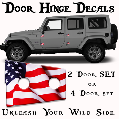 American flag Door hinge decals 3