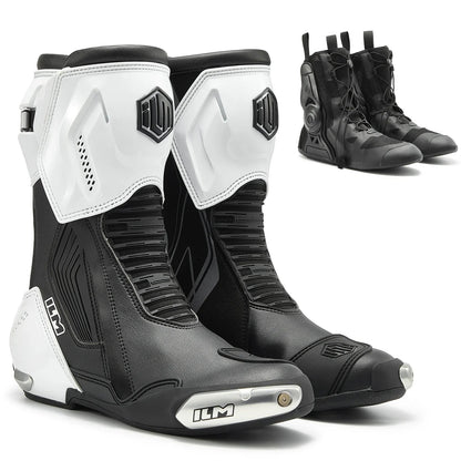 ILM Motorcycle Racing Boots Enhanced Ventilation Anti Slip Street Riding Sport Footwear CE Protective Gear Model BRC1