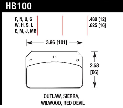 Hawk Wilwood Dynalite Caliper DTC-30 Brake Pads