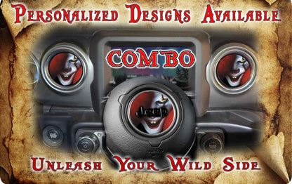 Steering wheel decal Clown face 167