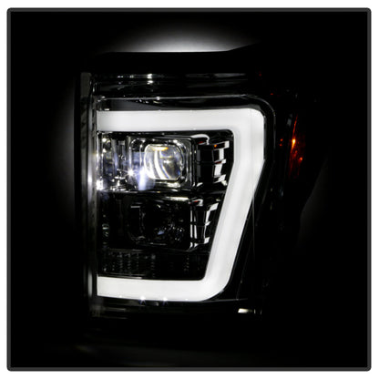 Spyder Ford F250/350/450 11-16 V2 High-Power LED Headlights-White Light Bar-Chrome PRO-YD-FS11V2PL-C 5087881