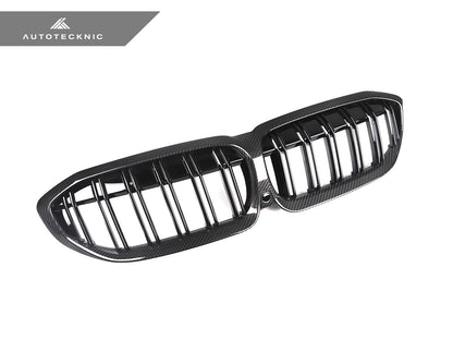 AutoTecknic Dry Carbon Fiber Dual-Slats Front Grilles - BMW G20 3-Series Pre-LCI