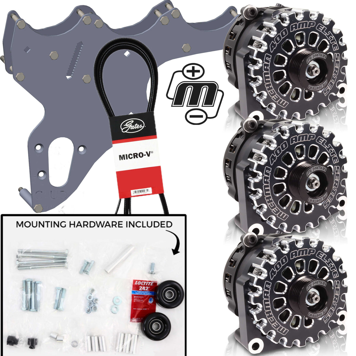 Mechman Triple Alternator Kit 2005-2013 GM Truck / SUV - Black