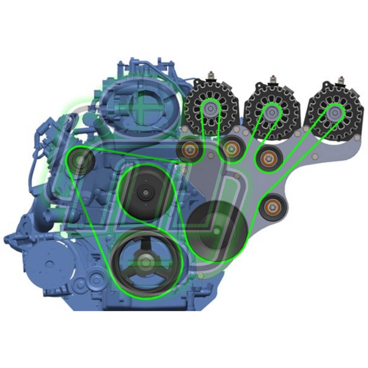 Mechman Triple Alternator Kit 2005-2013 GM Truck / SUV - Black