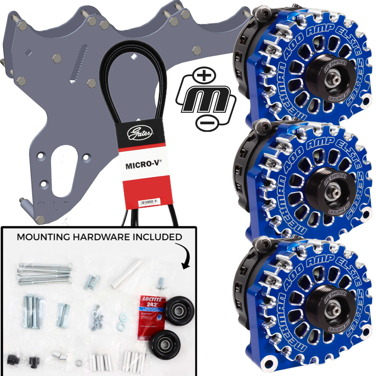 Mechman Triple Alternator Kit 2005-2013 GM Truck / SUV - Dark Blue