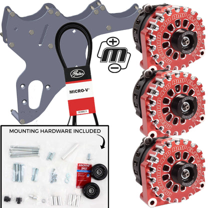 Mechman Triple Alternator Kit 2005-2013 GM Truck / SUV - Red