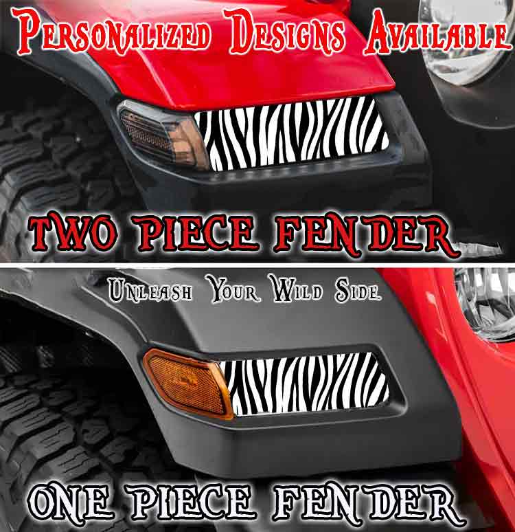 Zebra print Jl and Gladiator Turn signal decal 58