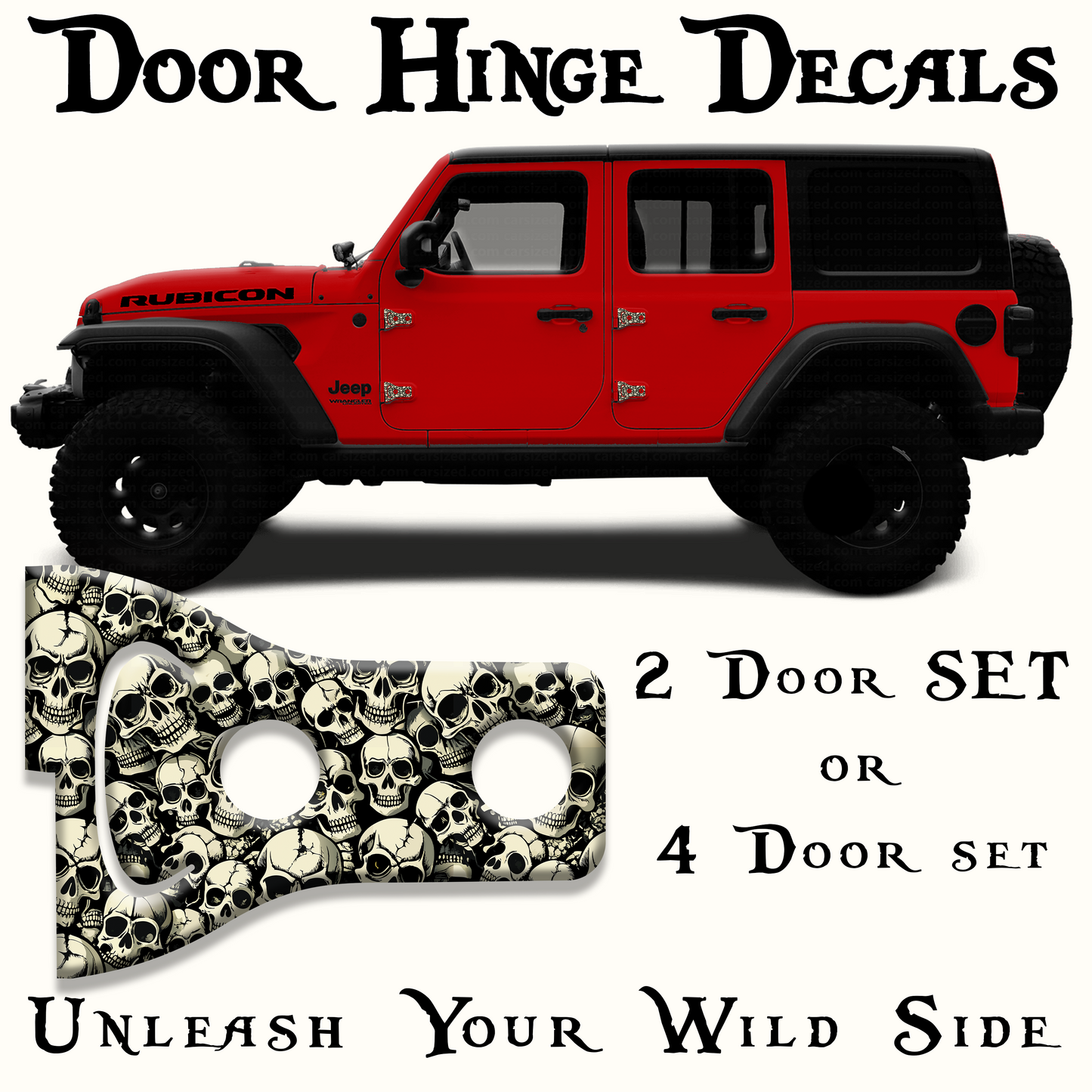 Skulls Door hinge decals 5