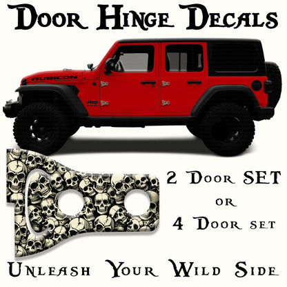 Skulls Door hinge decals 5