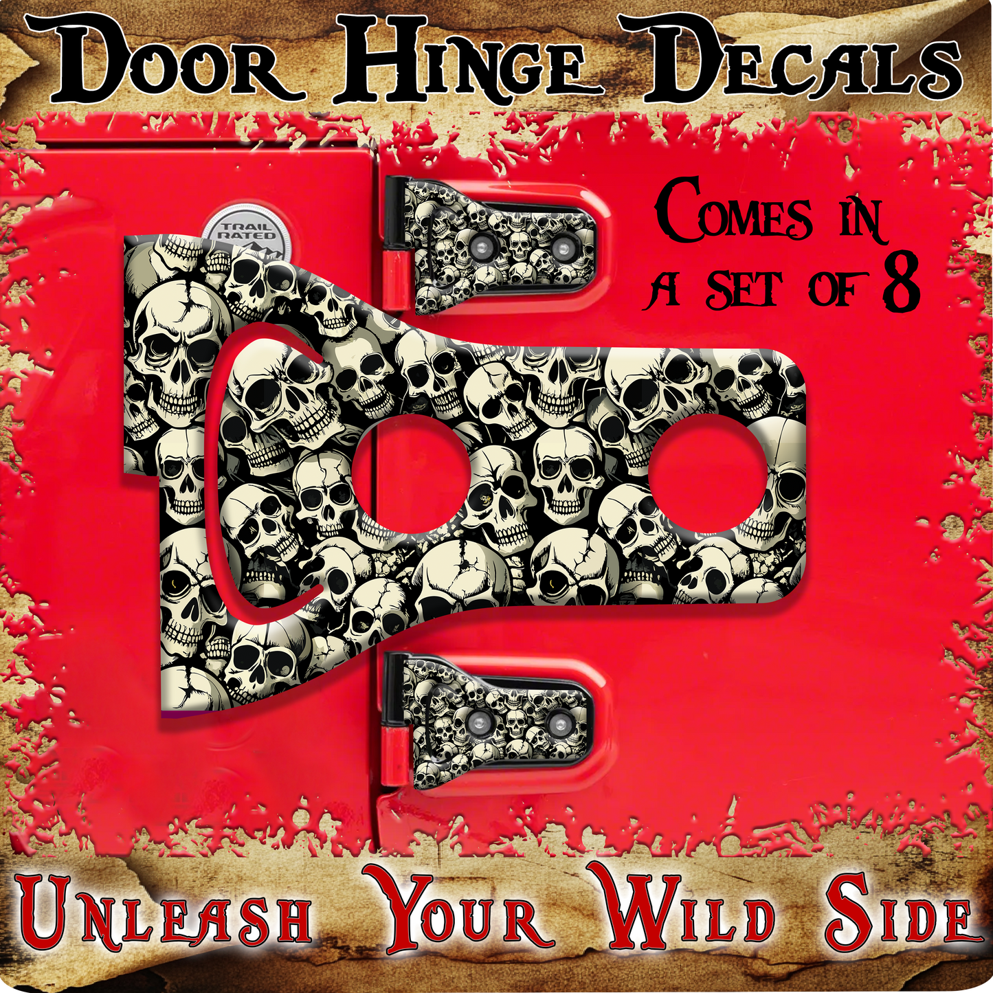 Skulls Door hinge decals 5